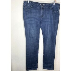 Kut from the Kloth Catherine Boyfriend Blue Jeans Women's 14 Dark Wash Straight